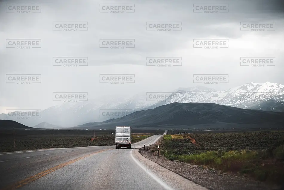 Nevada Truck On Mountain Highway, Nevada · United States