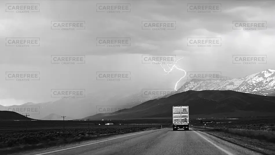 Nevada Truck Lightning Highway Storm, Nevada · United States
