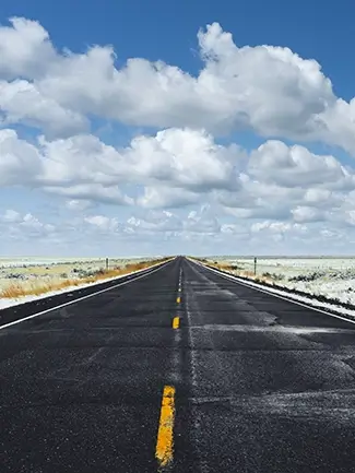 New Mexico Empty Highway Cloudy Sky, New Mexico
