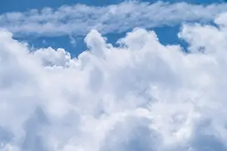 New York Bright Blue Sky with Fluffy Clouds, New York