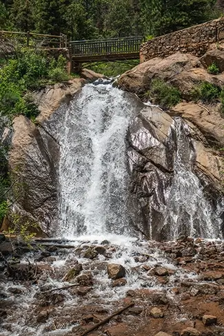 North Cheyenne Canon Park Waterfall and Rocks, Colorado Springs, Colorado
