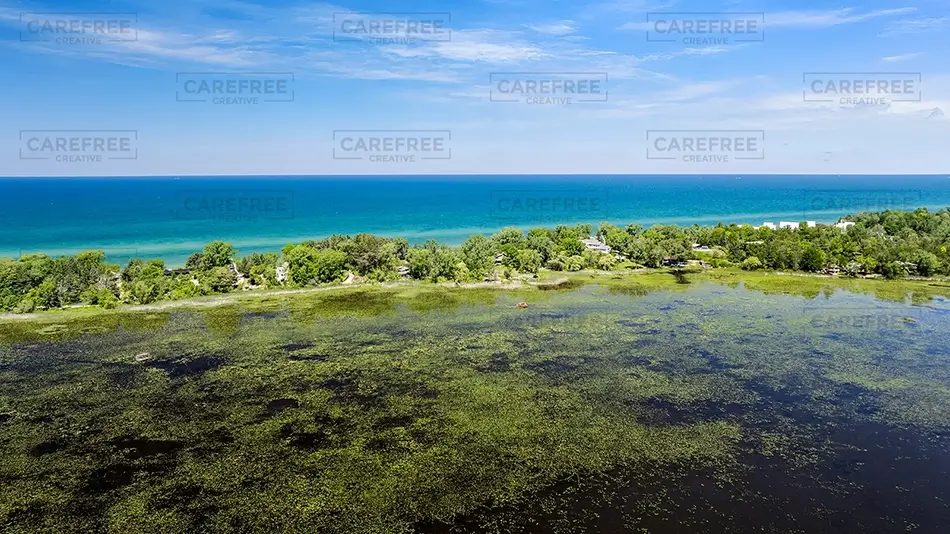 North Point County Park Aerial Coastal Wetland View, South Haven Township, Michigan · United States