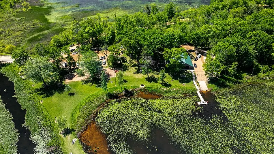 North Point County Park Aerial Lakeside View, South Haven Township, Michigan · United States