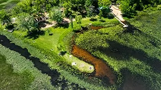 North Point County Park Aerial Lakeside Greenery, South Haven Township, Michigan