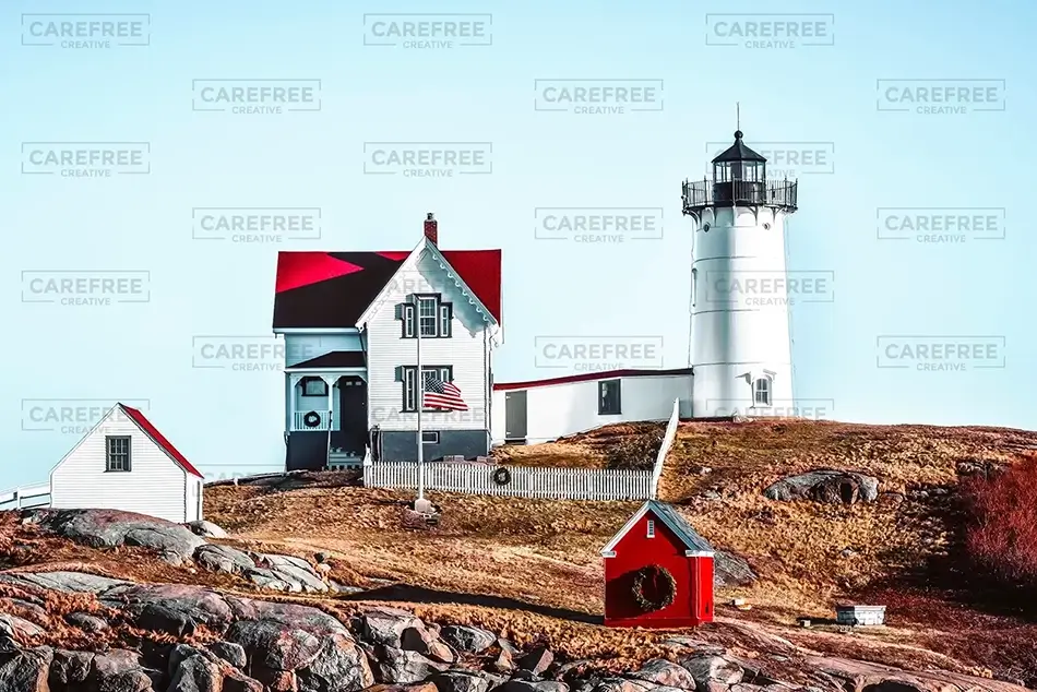 Nubble Lighthouse Keeper’s House at Christmas