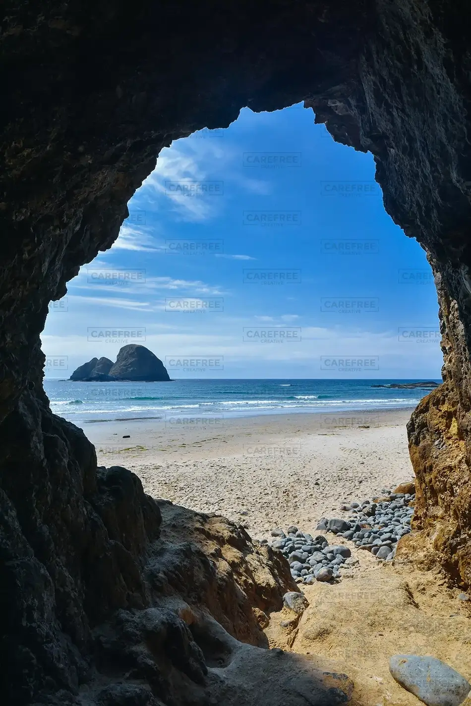 Oceanside Beach Coastal Cave Entrance, Oceanside, Oregon · United States