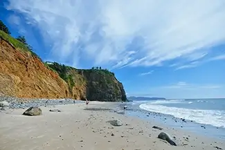 Oceanside Beach Pebbled Shoreline and Oceanic Horizon, Oceanside, Oregon
