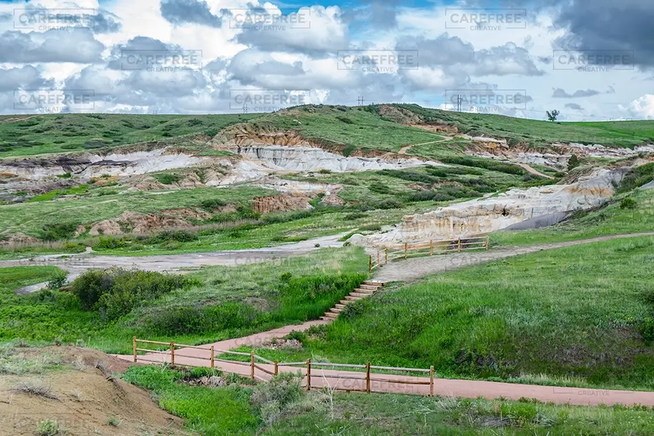 Paint Mines Interpretive Park Scenic Green Landscape, Calhan, Colorado · United States