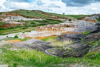 Paint Mines Interpretive Park Colorful Landscape with Grass and Hills, Calhan, Colorado