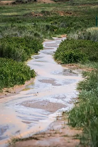 Paint Mines Interpretive Park Muddy Winding Stream, Calhan, Colorado