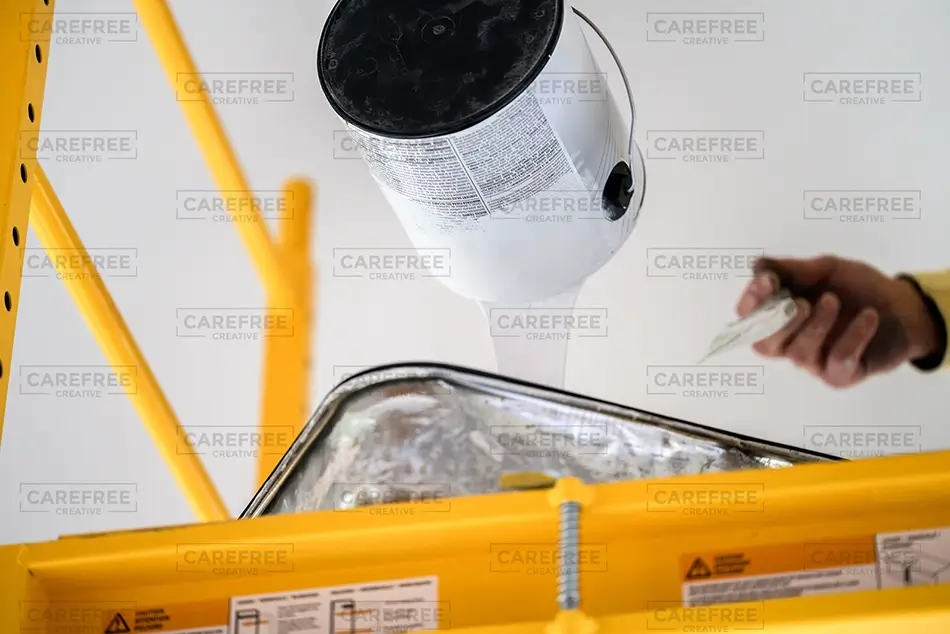 Painting Pouring Paint Into Tray