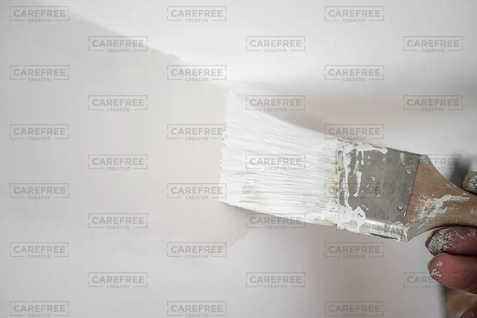 Painting White Paint Brush Stroke