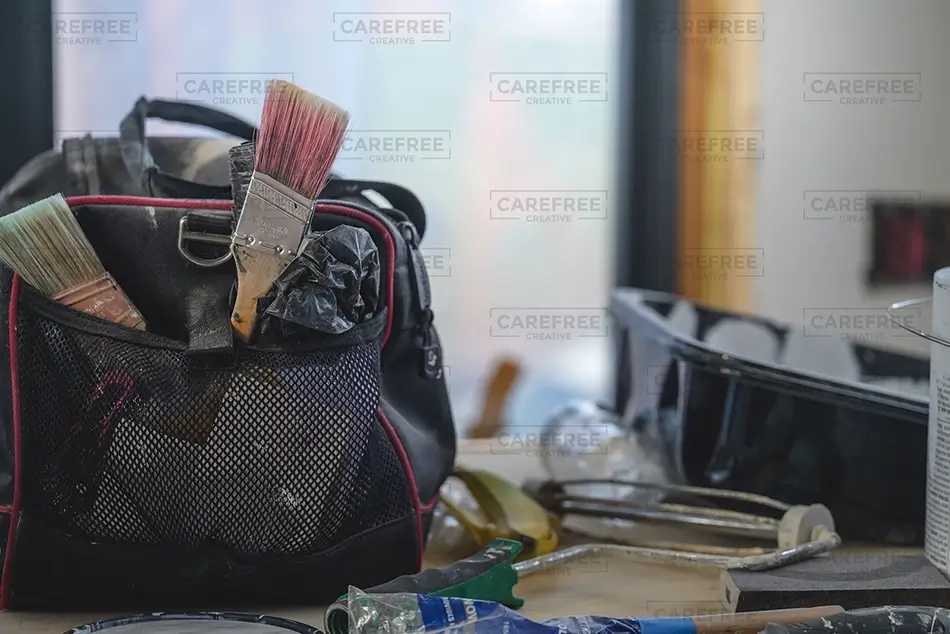 Painting Paint Brushes In Bag