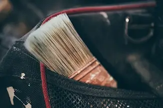 Painting Paintbrush In Mesh Pocket