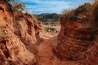 Palo Duro Canyon State Park Winding Path Through Red Terrain, Canyon, Texas