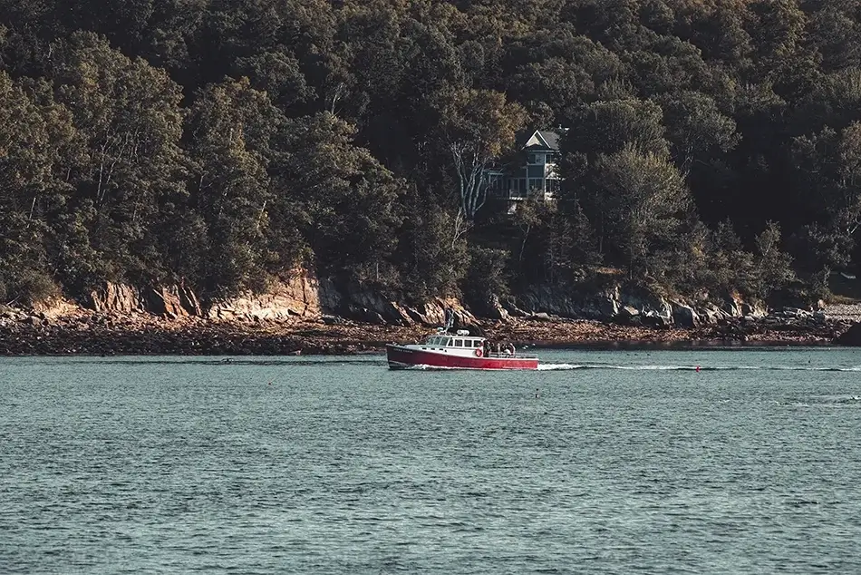 Peaks Island Fishing Boat In Harbor, Peaks Island, Maine · United States