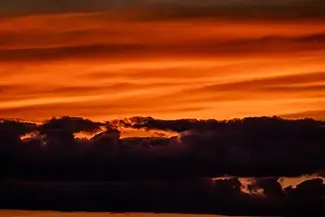 Peaks Island Dark Sunset Clouds, Peaks Island, Maine