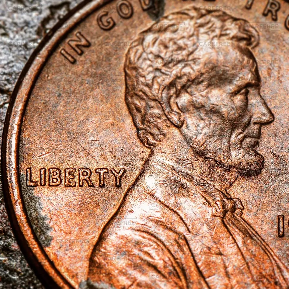 Liberty Penny Macro Coin Detail, Saco, Maine · United States