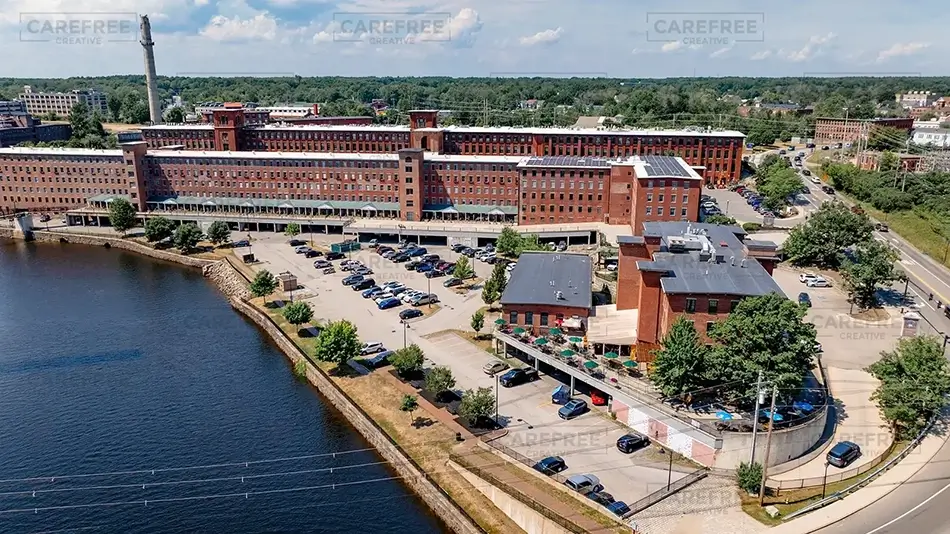 Pepperell Mills Saco Overview by the River, Saco, Maine · United States