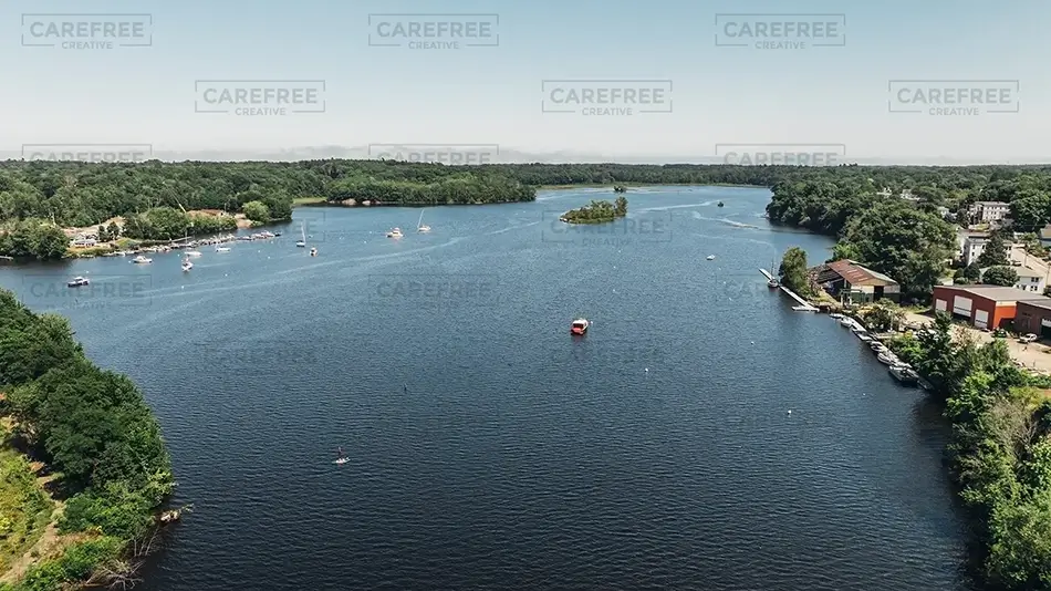 Pepperell Mills Saco Riverside Aerial, Saco, Maine · United States
