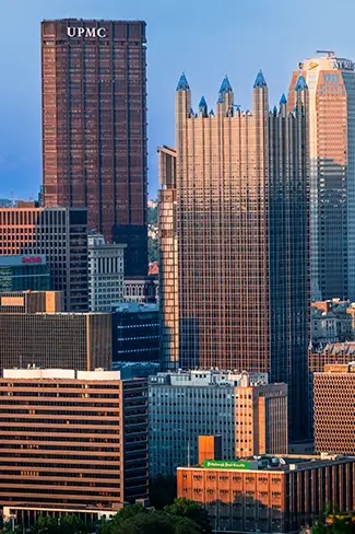 Point Of View Pittsburgh City Skyline with Modern Architecture, Pittsburgh, Pennsylvania