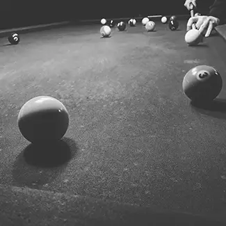 Billiard Table Cue Ball Closeup, Biddeford, Maine