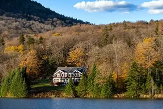 Quebec House by Calm Lake and Forest, Quebec