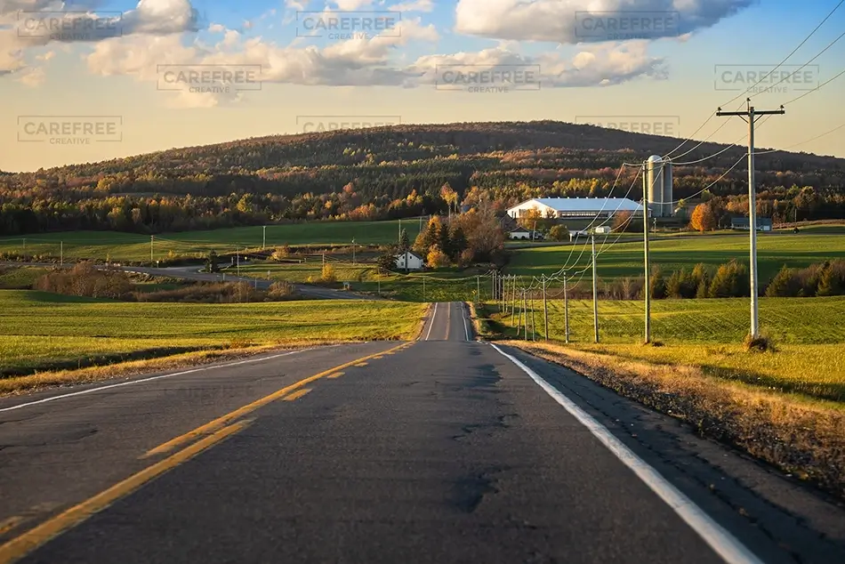 Quebec Scenic Rural Road Landscape