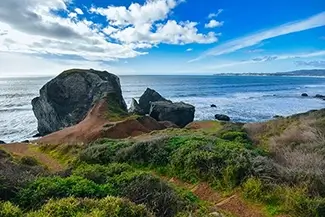 Red Rock Beach Russet Coastal View, Stinson Beach, California