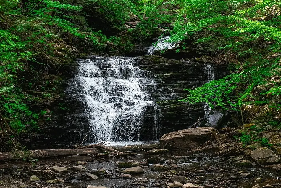 Ricketts Glen State Park Secluded Waterfall, Benton, Pennsylvania · United States