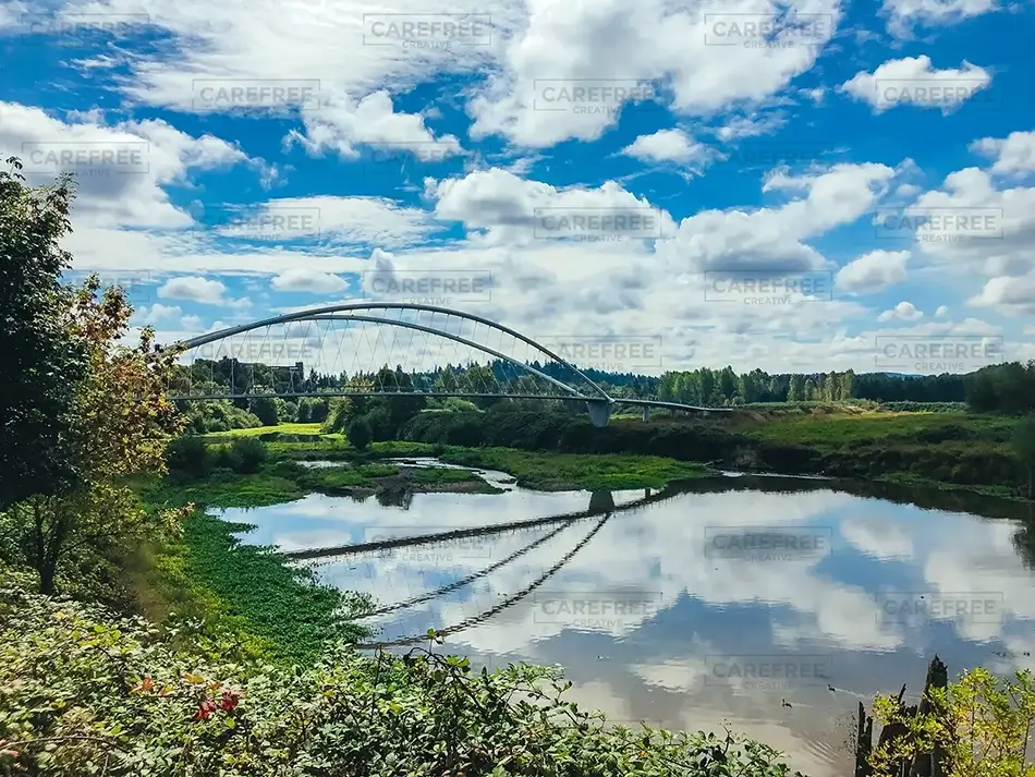 Riverfront City Park Mirrored Waters, Salem, Oregon · United States