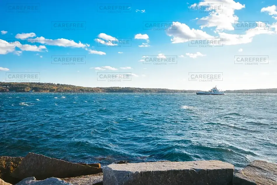 Rockland Breakwater Lighthouse Serene Waters, Rockland, Maine · United States
