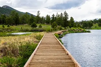 Rocky Mountain National Park Wooden Boardwalk, Estes Park, Colorado