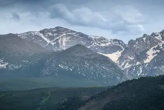 Rocky Mountain National Park Dark Snowy Peaks, Estes Park, Colorado