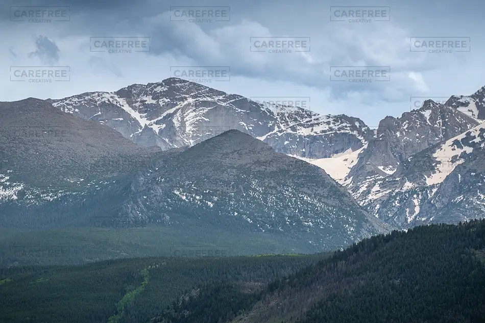 Rocky Mountain National Park Dark Snowy Peaks, Estes Park, Colorado · United States