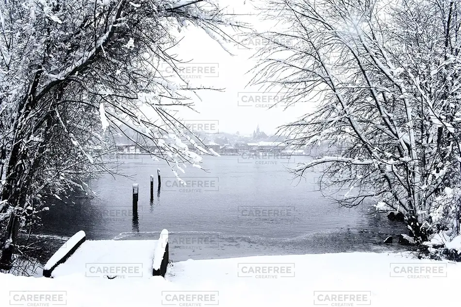 Snowy Path in Biddeford, Saco, Maine · United States