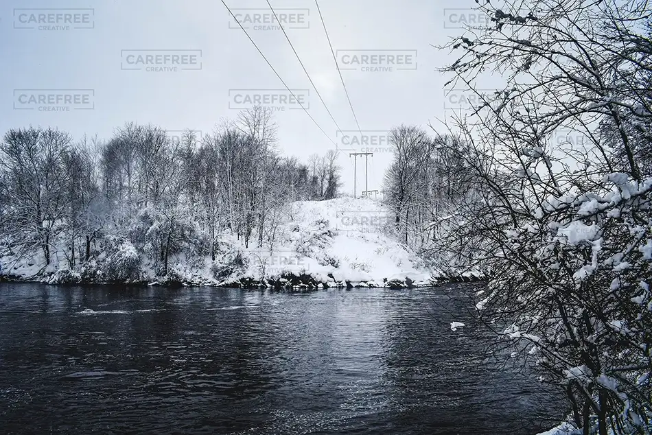 Wintry Mist Over Saco River, Saco, Maine · United States