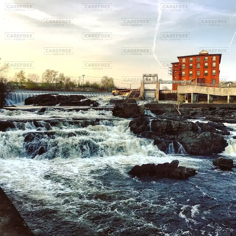 Saco River Winter Cascade, Saco, Maine · United States