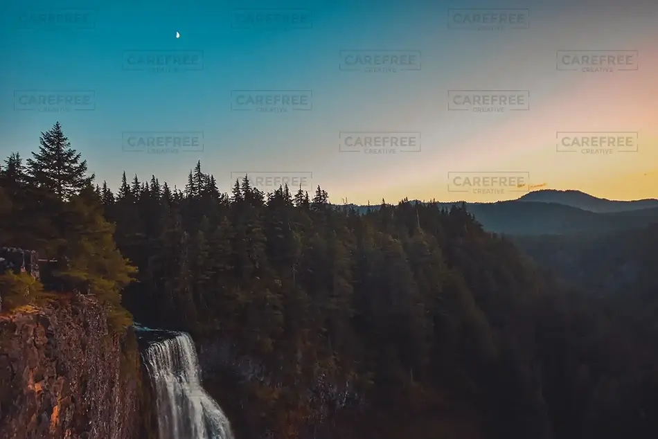 Salt Creek Falls Evening Glow, Oakridge, Oregon · United States