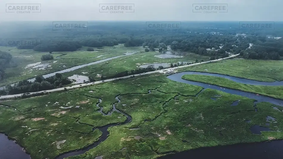 Scarborough Marsh Verdant Aerial Maze, Scarborough, Maine · United States