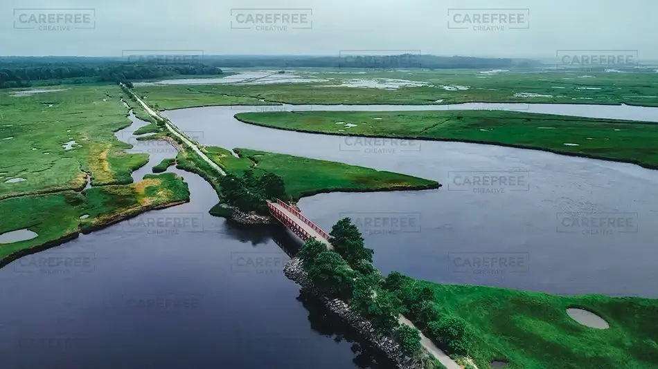 Scarborough Marsh Tranquil Riverbend, Scarborough, Maine · United States