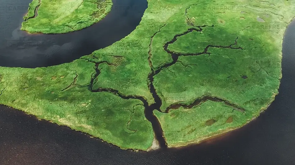 Scarborough Marsh Green Wetland Patterns, Scarborough, Maine · United States