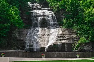 Shequaga Falls Cascading Rocky Waterfall, Montour Falls, New York