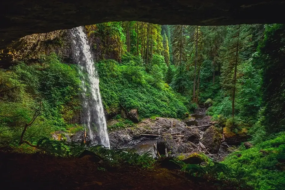 Silver Falls State Park Waterfall Vista, Drake Crossing, Oregon · United States