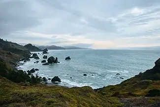 Sisters Rock State Park Dusk Colors, Port Orford, Oregon