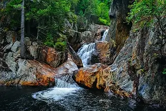 Smalls Falls Summer Waterfalls, Township E, Maine