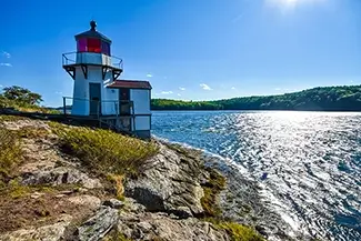 Squirrel Point Lighthouse Waterside View, Arrowsic, Maine