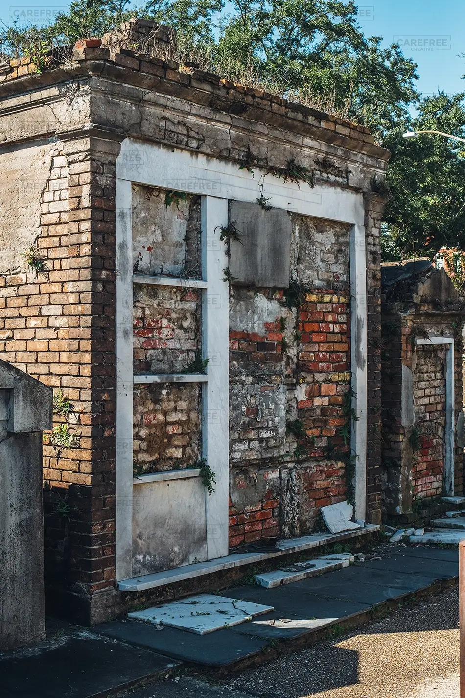 St Louis Cemetery No 1 Weathered Brick Tombs, New Orleans, Louisiana · United States