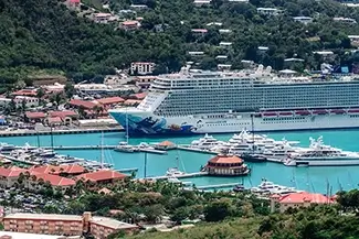 St Thomas Harbor Vista with Cruise Ship, USVI
