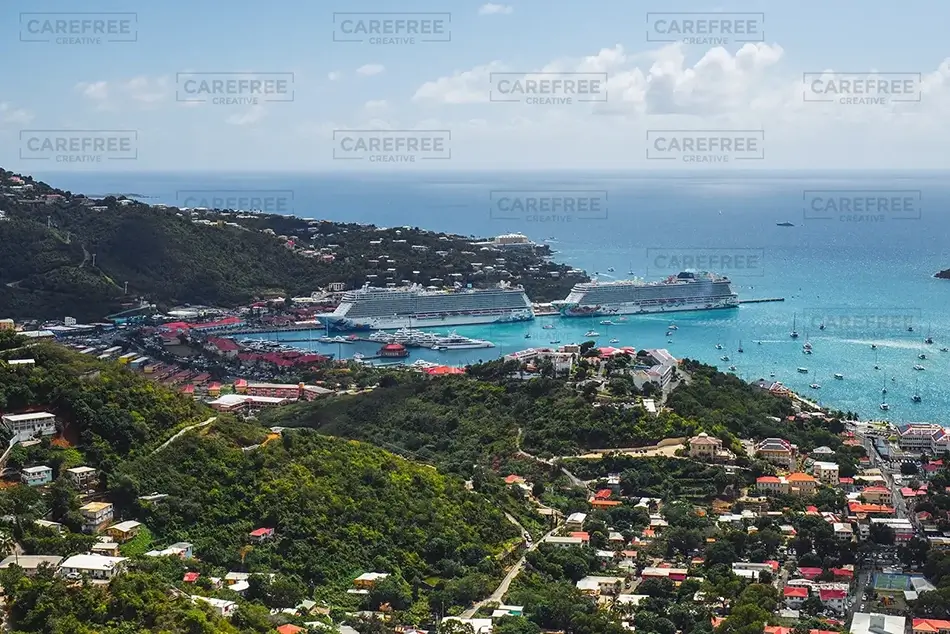 St Thomas Hilltop Aerial View, USVI · Caribbean